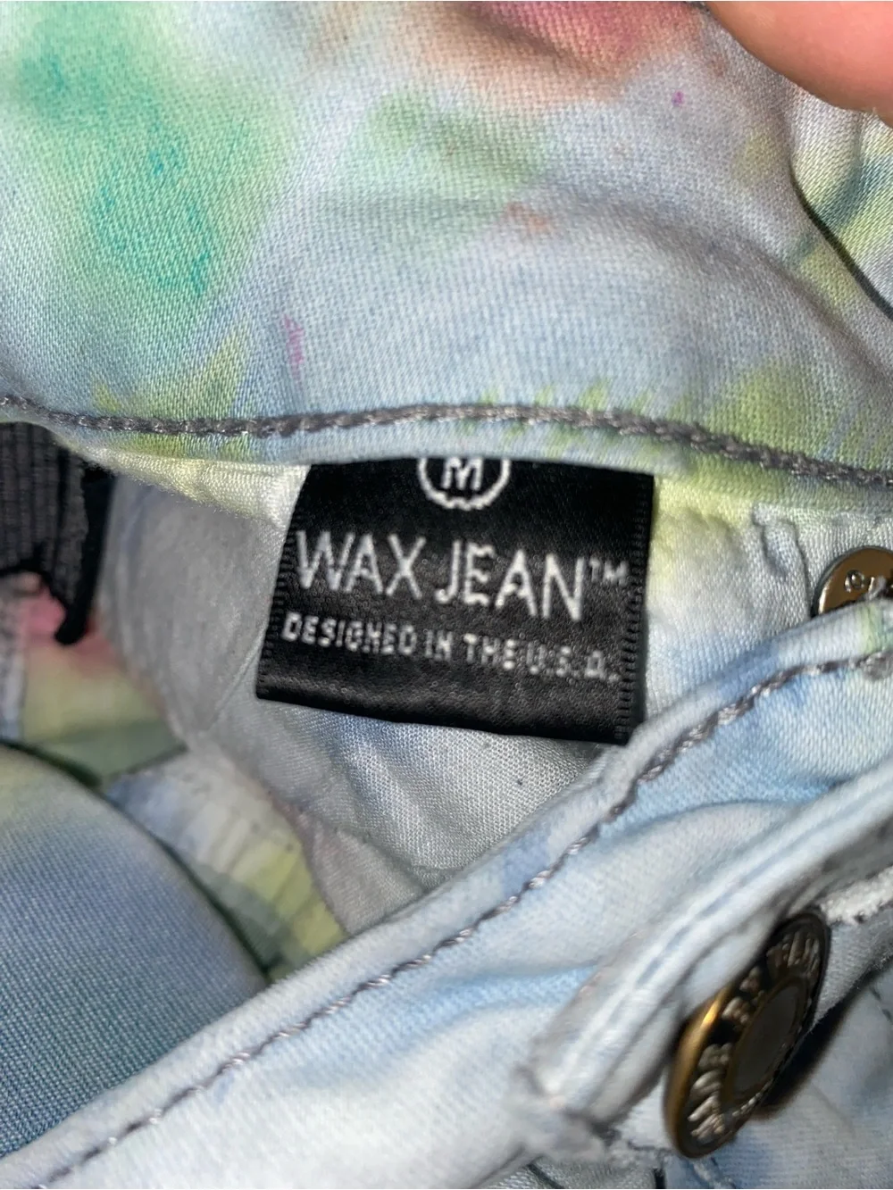 Wax Jean Pastel Tie-Dye Denim Shorts in Blue, Green, Yellow